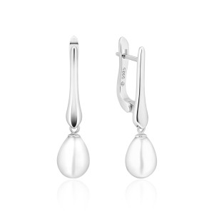 Cercei lungi de argint cu perle naturale albe si tortite DiAmanti SK24452EL_W-G (Argint 925‰ 2,8 g.)